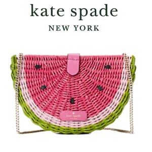 KATE SPADE Picnic Perfect Watermelon Wicker Crossbody Novelty Bag New with Tags